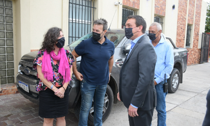 F. Varela: El Intendente Andrés Watson junto a la Directora Nacional de Bomberos Voluntarios